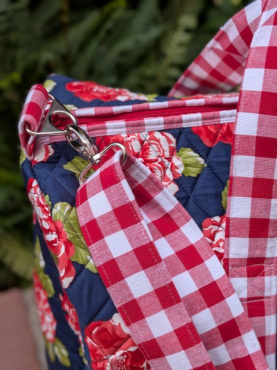 Collins Collective Magnolia Quilted Weekender Duffle in Red Rose