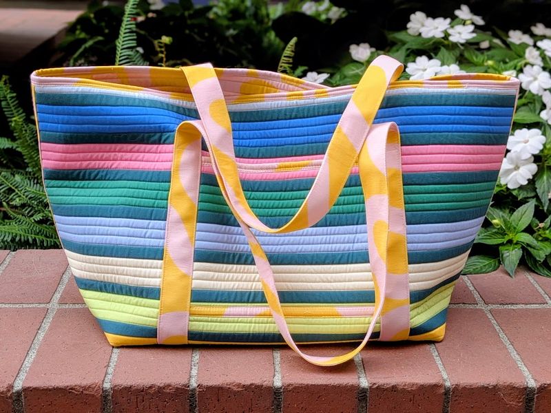 Collins Collective Max Oversized Tote in Vibey Stripes