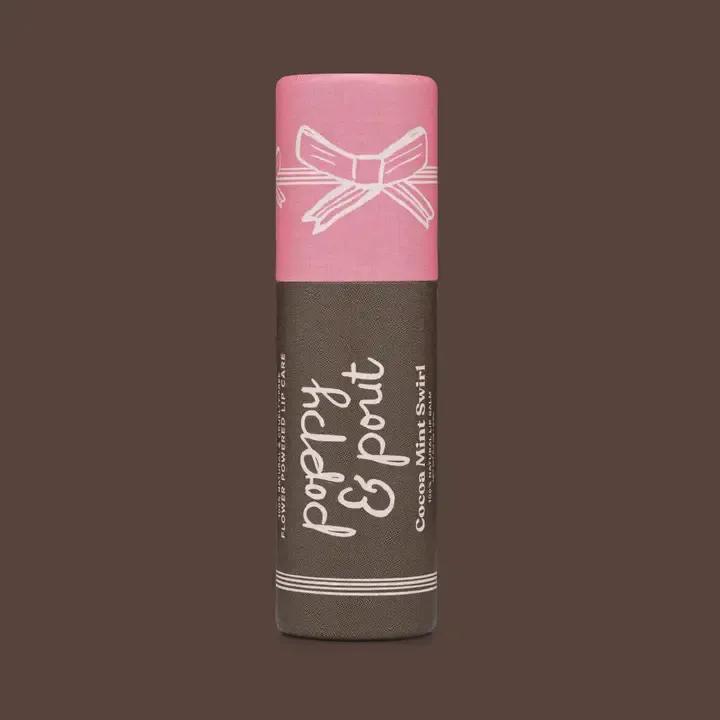 Poppy & Pout Lip Balm in Cocoa Mint Swirl