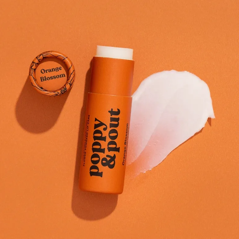 Poppy & Pout Lip Balm in Orange Blossom
