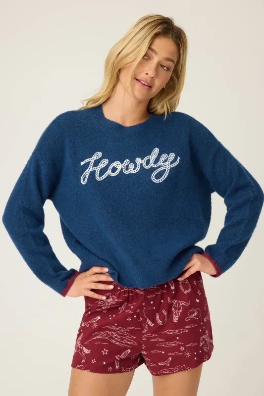 PJ Salvage Howdy Snuggle Sweater in Navy PJ Salvage Howdy Snuggle Sweater in Navy