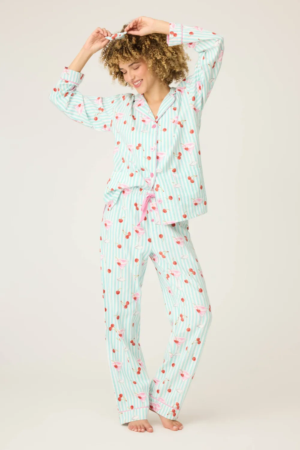 PJ Salvage Ma Cherie Flannel PJ Set in Light Mint - 3pcs
