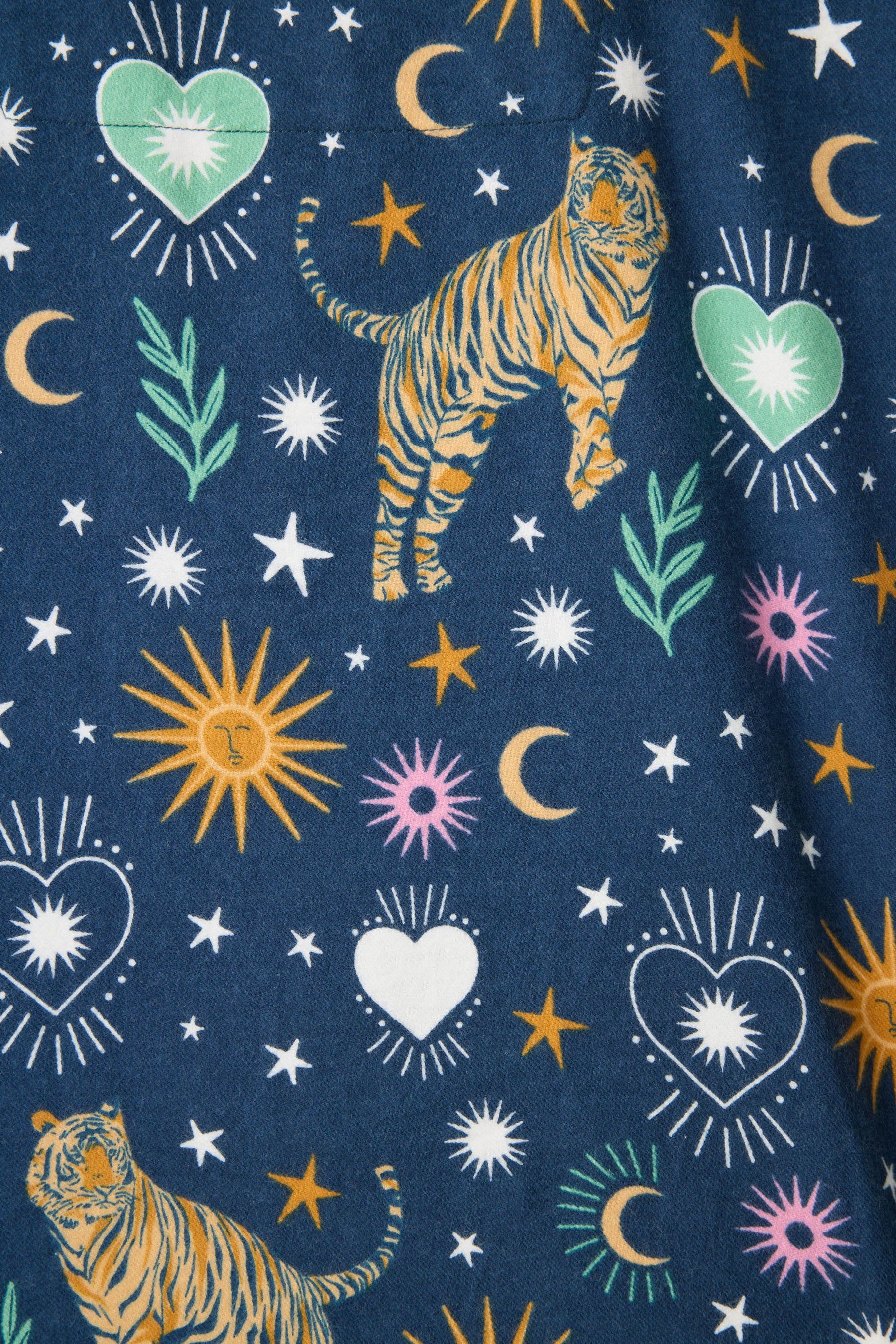 PJ Salvage Wild at Heart Flannel PJ Set in Navy - 3pcs