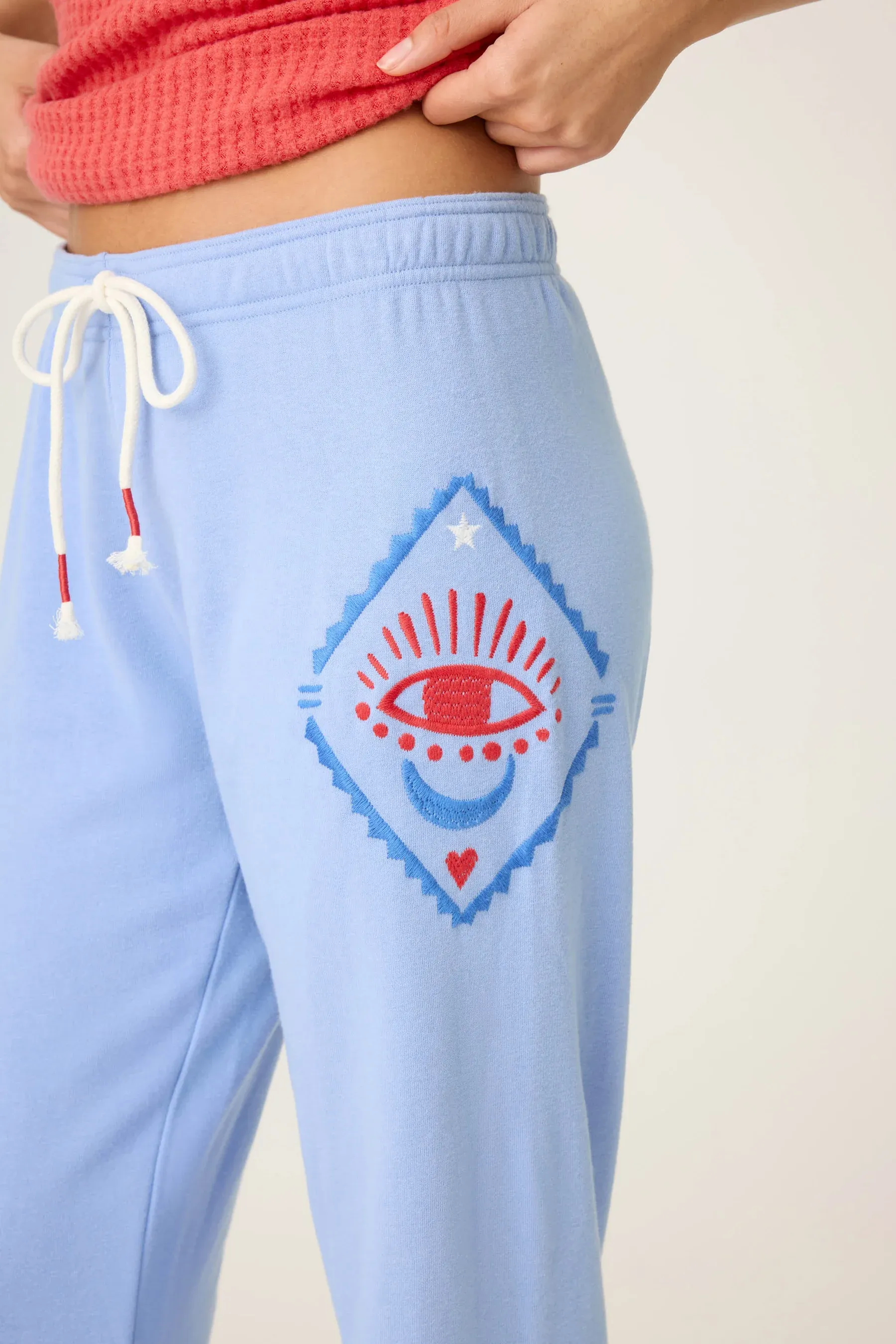 PJ Salvage Lucky Me Banded Pant in Periwinkle