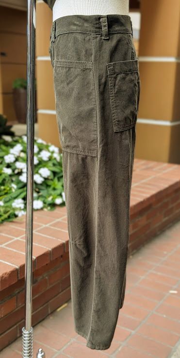 Velvet Sue Cotton Corduroy Pant in Olive