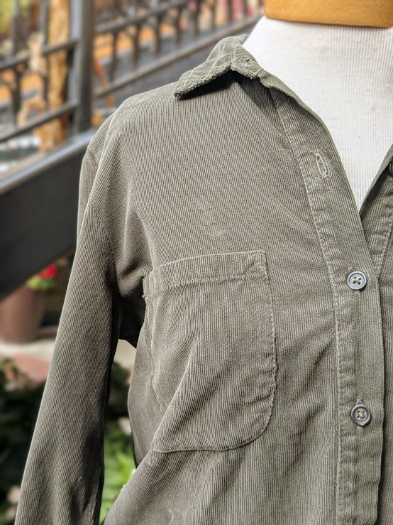 Velvet Arielle Cotton Corduroy Top in Olive