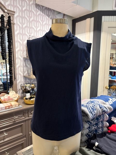 Velvet Fletcher Cotton Slub Top in Navy Velvet Fletcher Cotton Slub Top in Navy