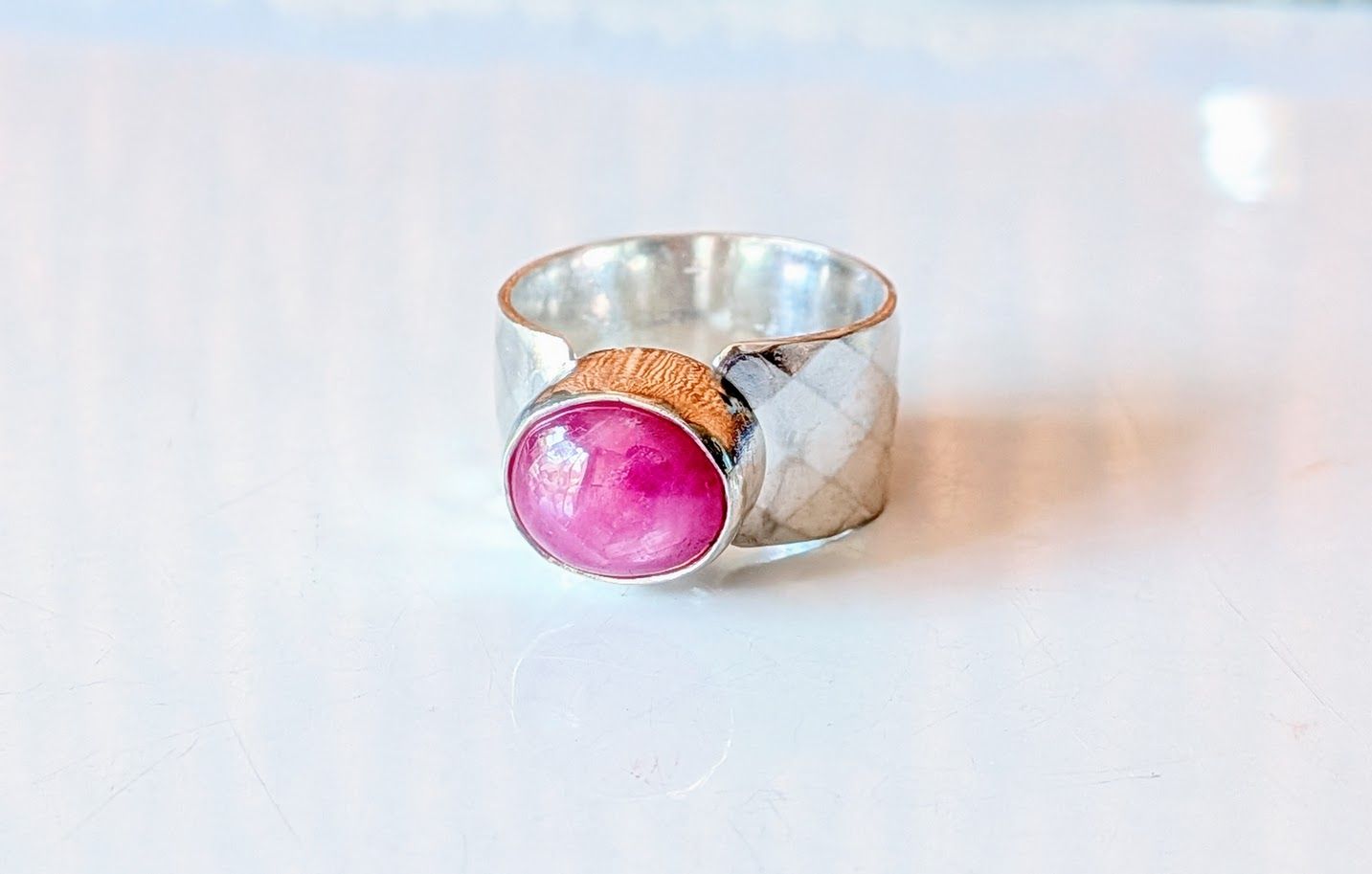 Savage Roots Neilly Cigar Band in Sterling Silver & Pink Star Sapphire Savage Roots Neilly Cigar Band in Sterling Silver & Pink Star Sapphire