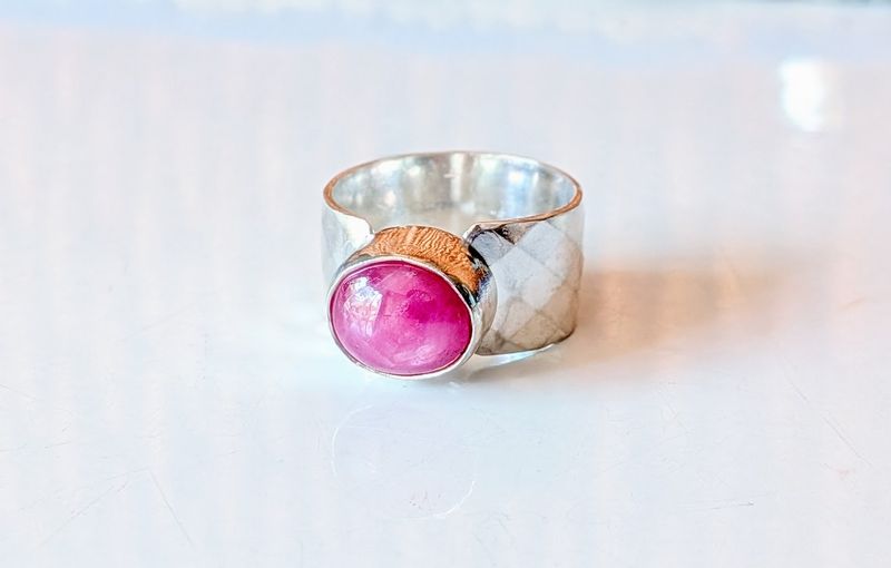 Savage Roots Neilly Cigar Band in Sterling Silver & Pink Star Sapphire Savage Roots Neilly Cigar Band in Sterling Silver & Pink Star Sapphire