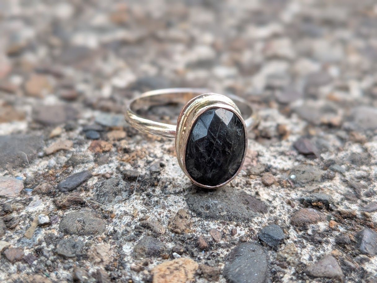 Savage Roots Syrah Ring in Sterling Silver & Labradorite Savage Roots Syrah Ring in Sterling Silver & Labradorite