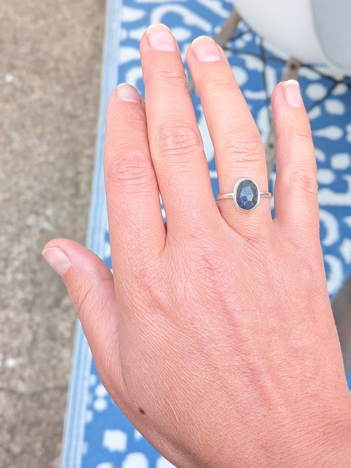 Savage Roots Syrah Ring in Sterling Silver & Labradorite