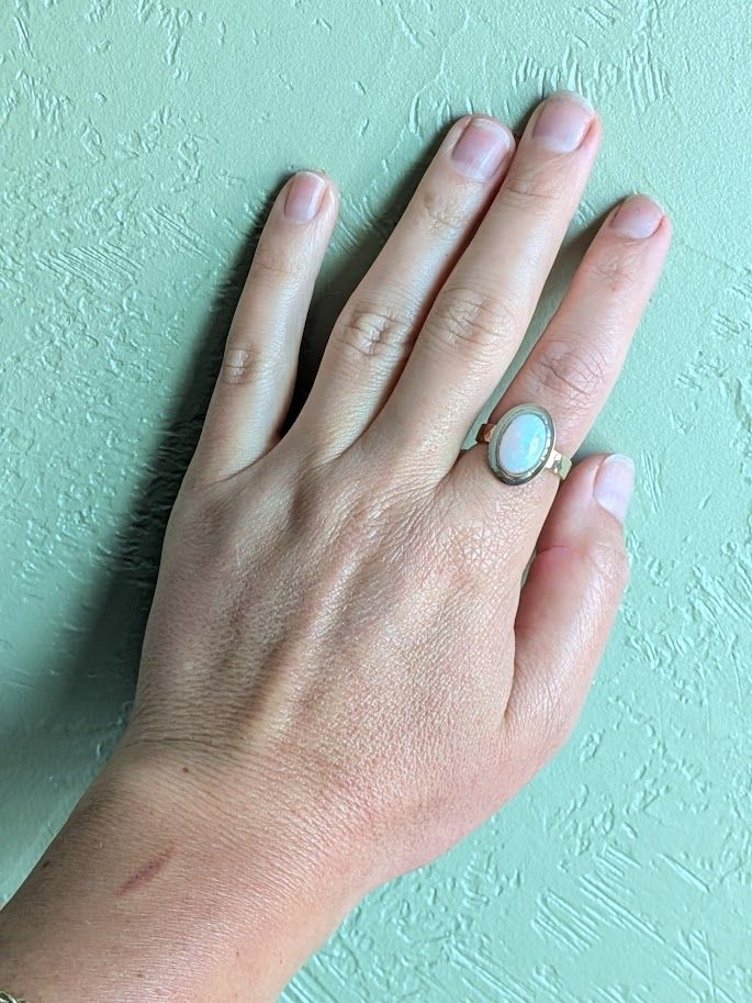 Savage Roots Kinney Ring in 14KGF & Ethiopian Opal