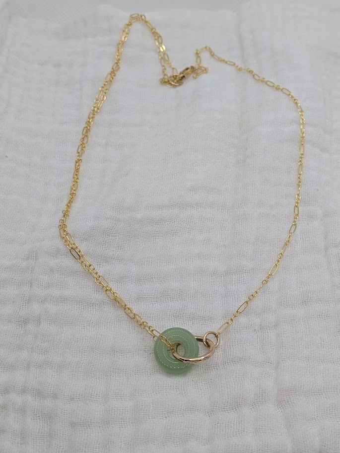 Savage Roots Stef Necklace in Jade & 14KGF Savage Roots Stef Necklace in Jade & 14KGF