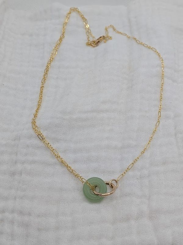 Savage Roots Stef Necklace in Jade & 14KGF Savage Roots Stef Necklace in Jade & 14KGF