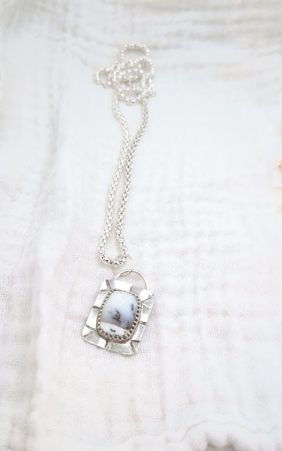 Savage Roots Magda Necklace Magda in Sterling Silver & Dendritic Opal