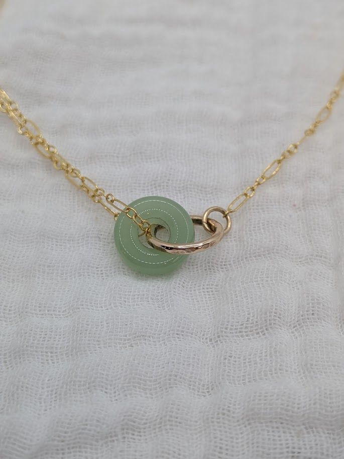 Savage Roots Stef Necklace in Jade & 14KGF