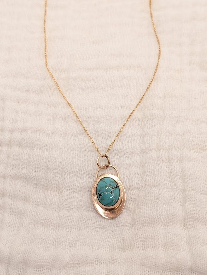 Savage Roots Lilo Necklace in Hubei Turquoise & 14KGF Savage Roots Lilo Necklace in Hubei Turquoise & 14KGF