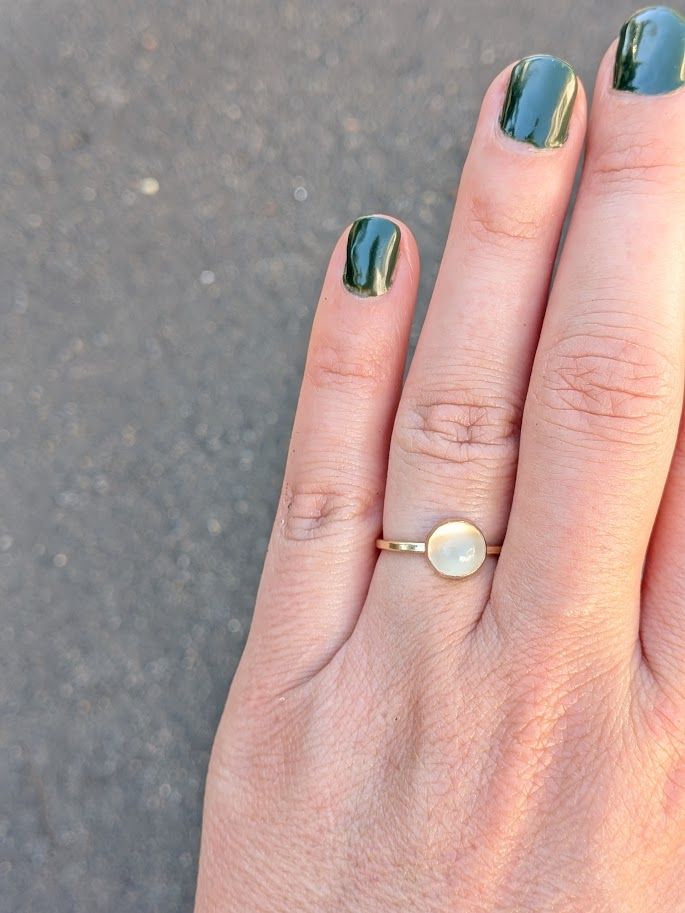 Savage Roots Jill Ring in 14KGF & Moonstone