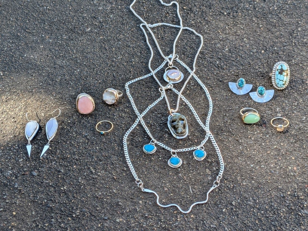 Savage Roots Vega Earrings in Sterling Silver Blue Lace Agate