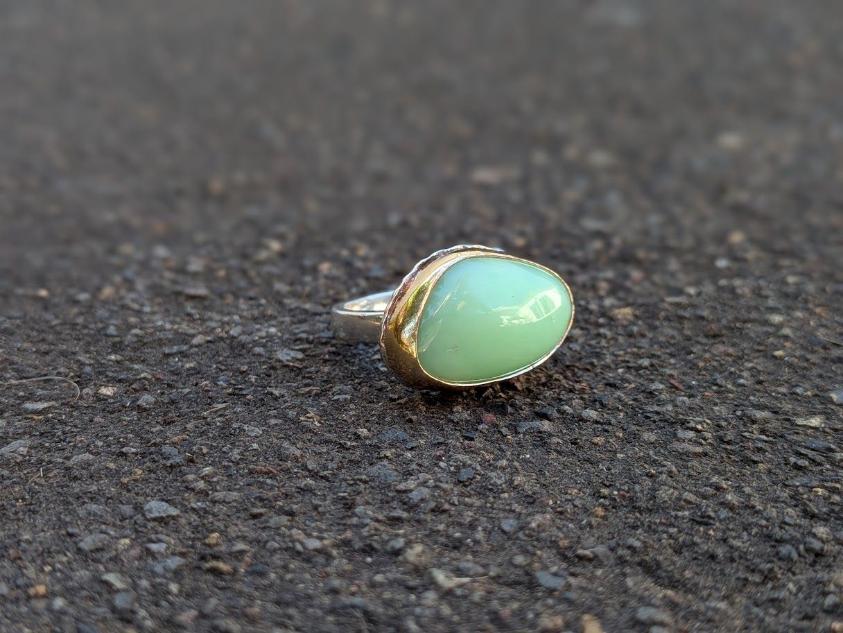 Savage Roots Louise Ring in Green Opal