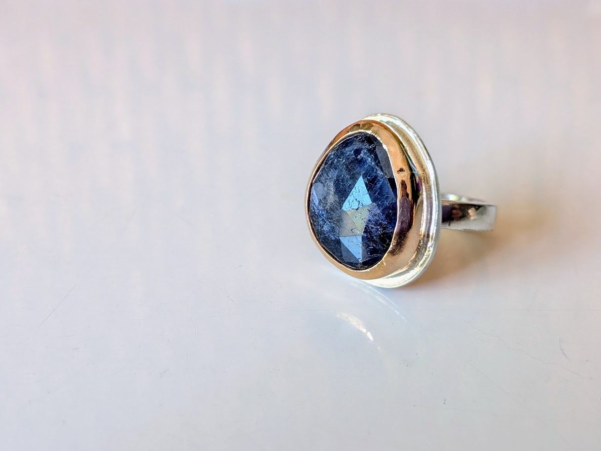 Savage Roots Nikki Ring in Sterling Silver, 14KGF & Blue Sapphire Savage Roots Nikki Ring in Sterling Silver, 14KGF & Blue Sapphire