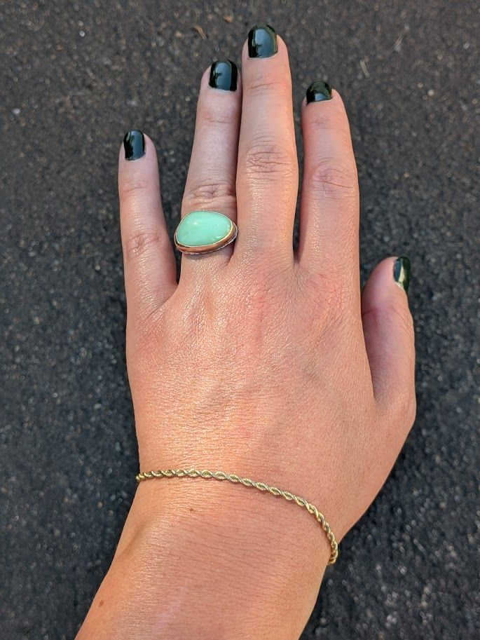 Savage Roots Louise Ring in Green Opal