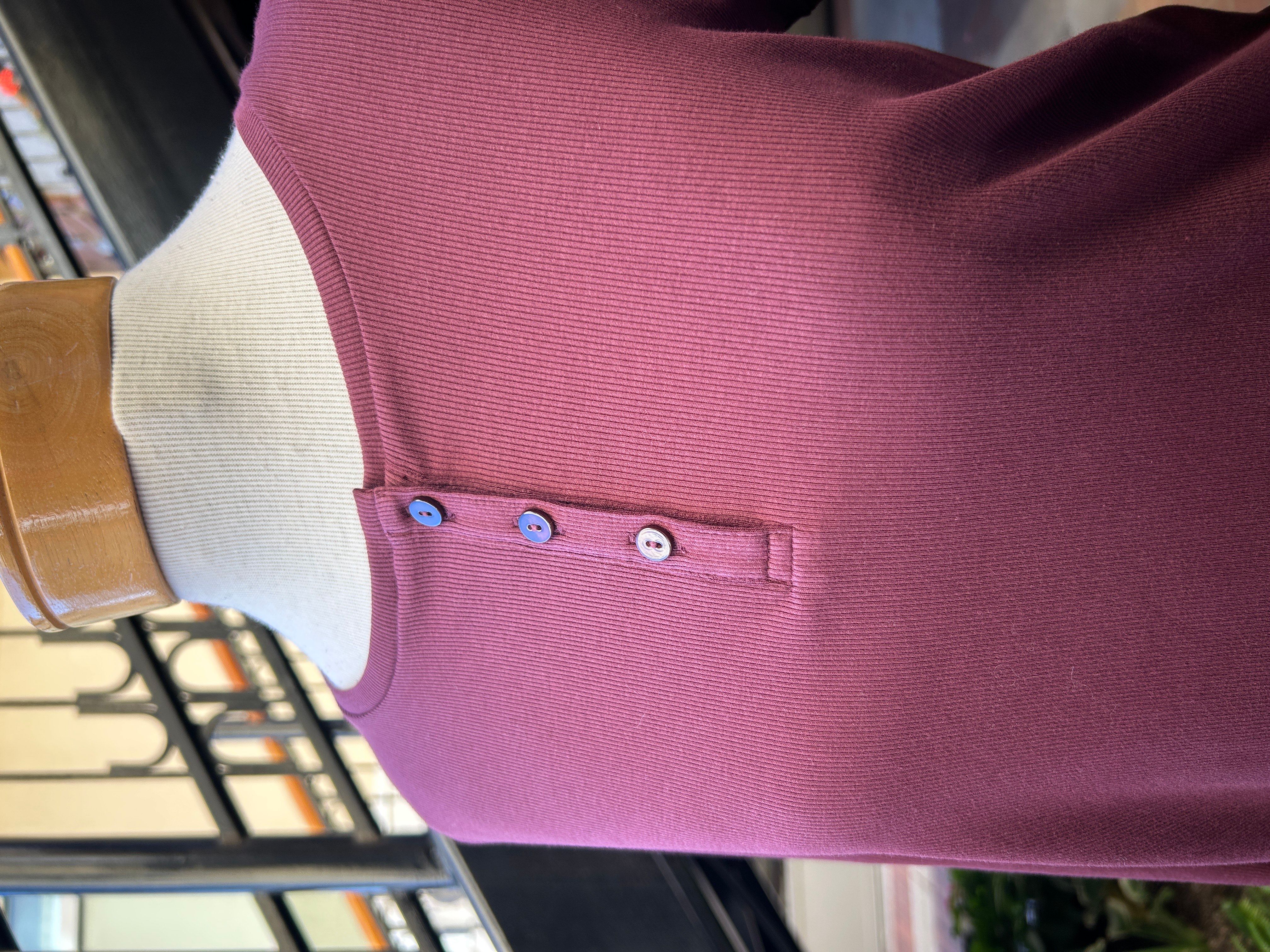 Eileen Fisher Organic Cotton Rib Long Sleeve Henley Ankle Pant Sleep Set in Wine