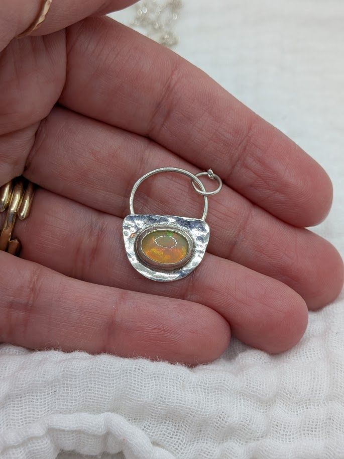 Savage Roots Odette Necklace in Sterling Silver & Ethiopian Opal