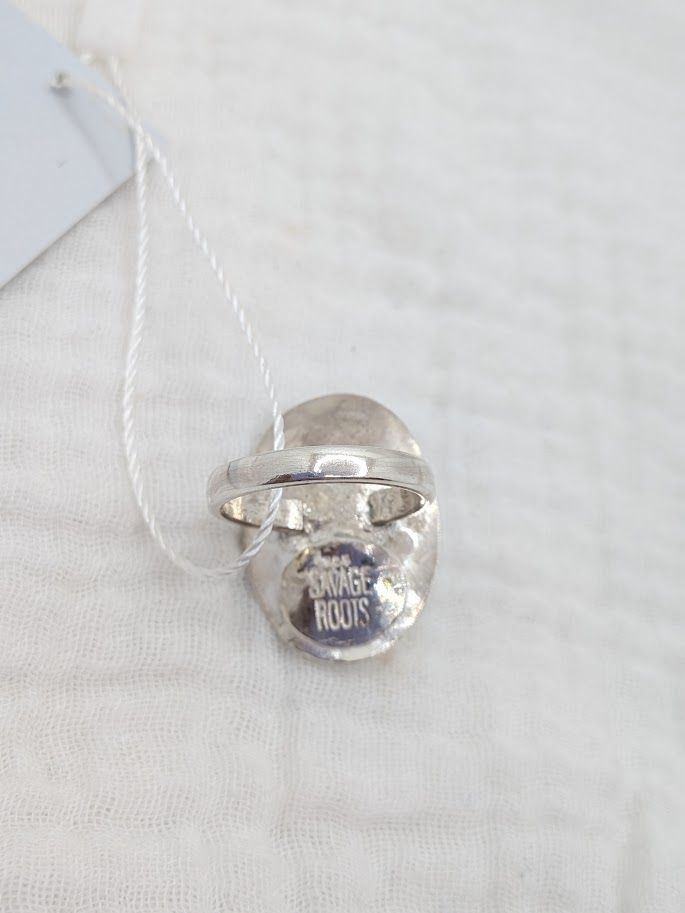 Savage Roots Giddy Up Ring in Sterling Silver & Pink Opal