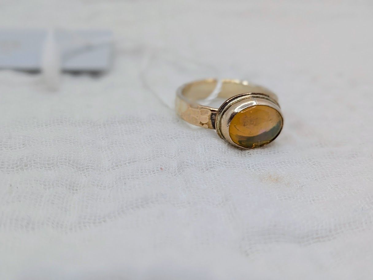 Savage Roots Newport Ring in 14KGF & Yellow Ethiopian Opal Savage Roots Newport Ring in 14KGF & Yellow Ethiopian Opal