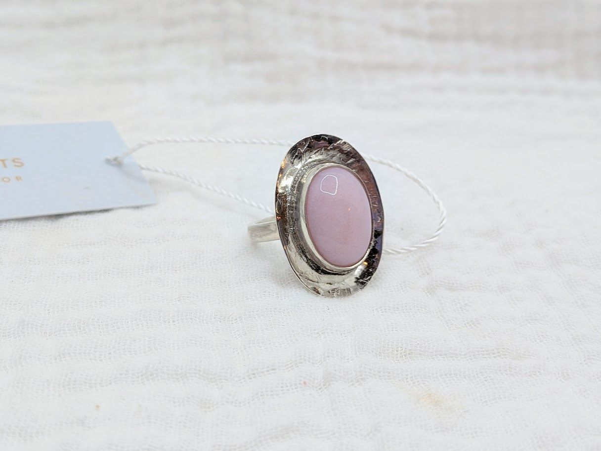 Savage Roots Giddy Up Ring in Sterling Silver & Pink Opal
