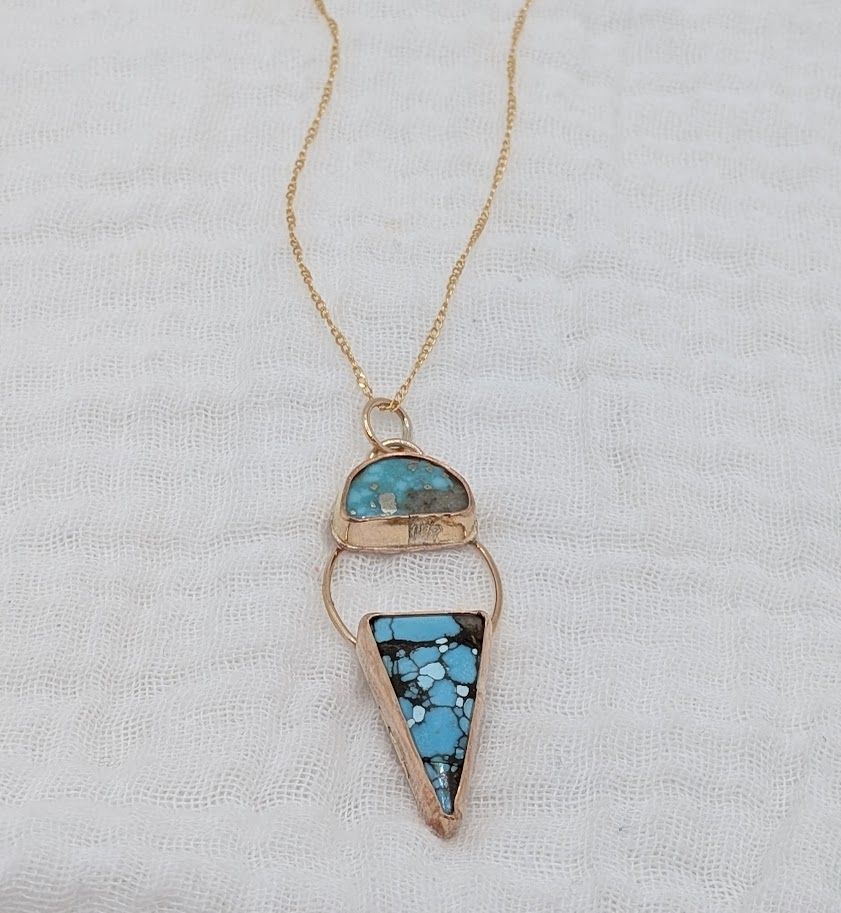 Savage Roots Polly Necklace in 14KGF & Turquoise Savage Roots Polly Necklace in 14KGF & Turquoise