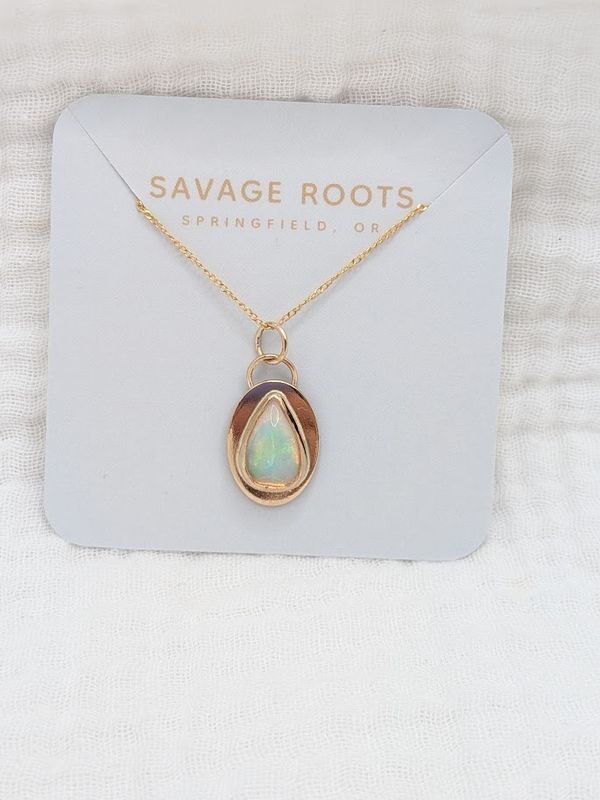Savage Roots Van Necklace in 14K GF & Ethiopian Opal Savage Roots Van Necklace in 14K GF & Ethiopian Opal