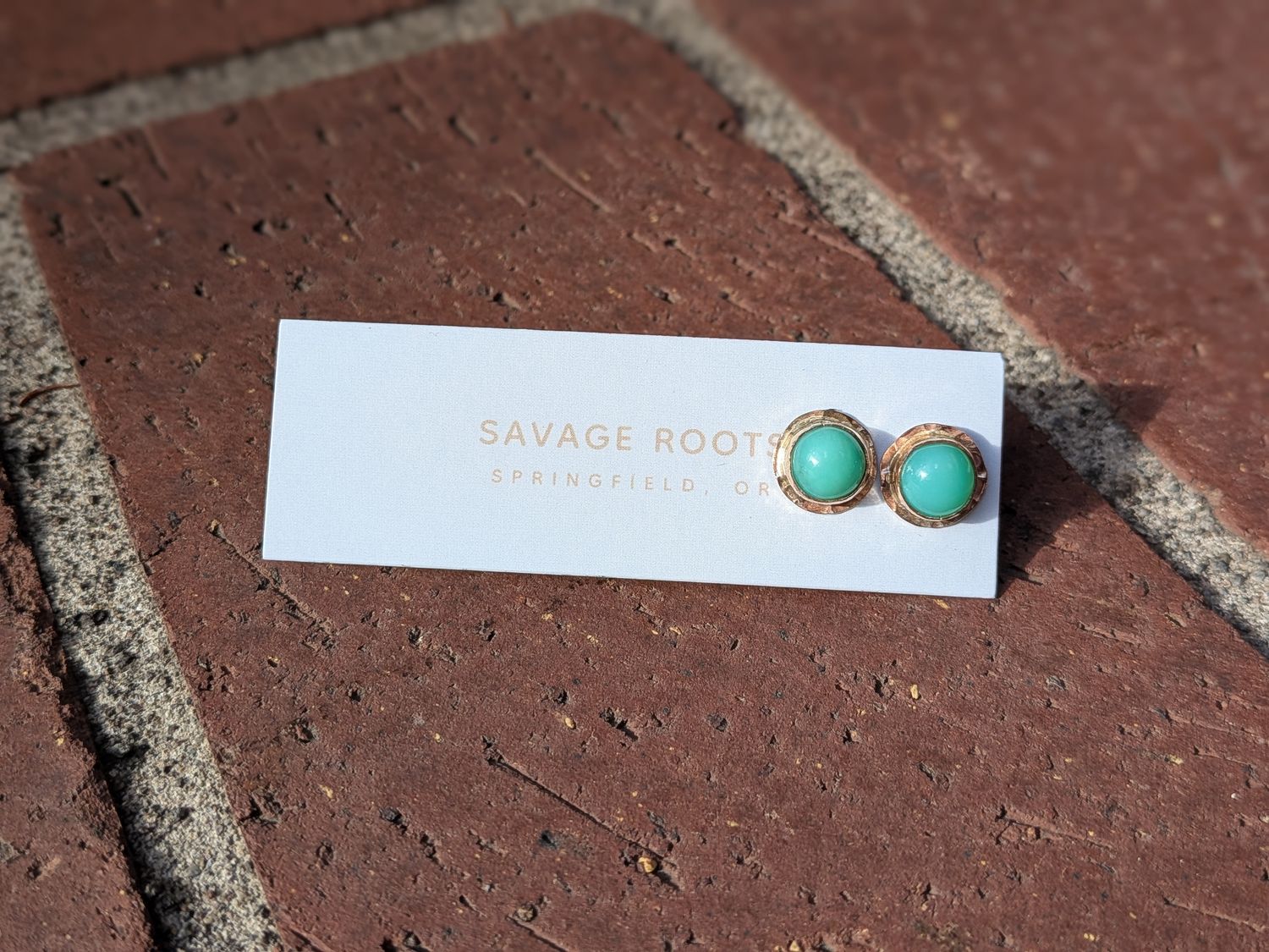 Savage Roots Maddie Earrings in 14KGF & Chrysoprase Savage Roots Maddie Earrings in 14KGF & Chrysoprase