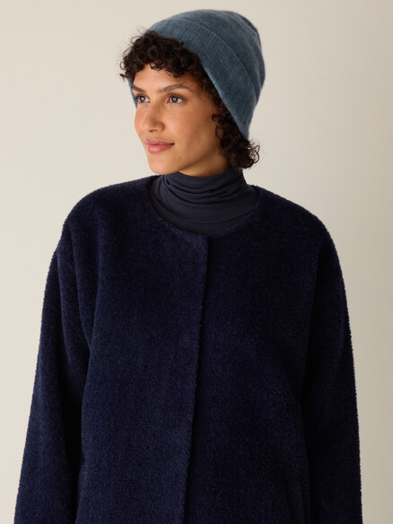 Eileen Fisher Cashmere Silk Boucle Bliss Hat in Sea Spray