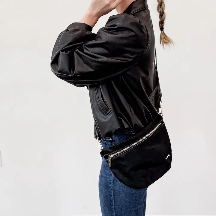 Pretty Simple Hair on Hide Westlyn Bum Bag in Black
