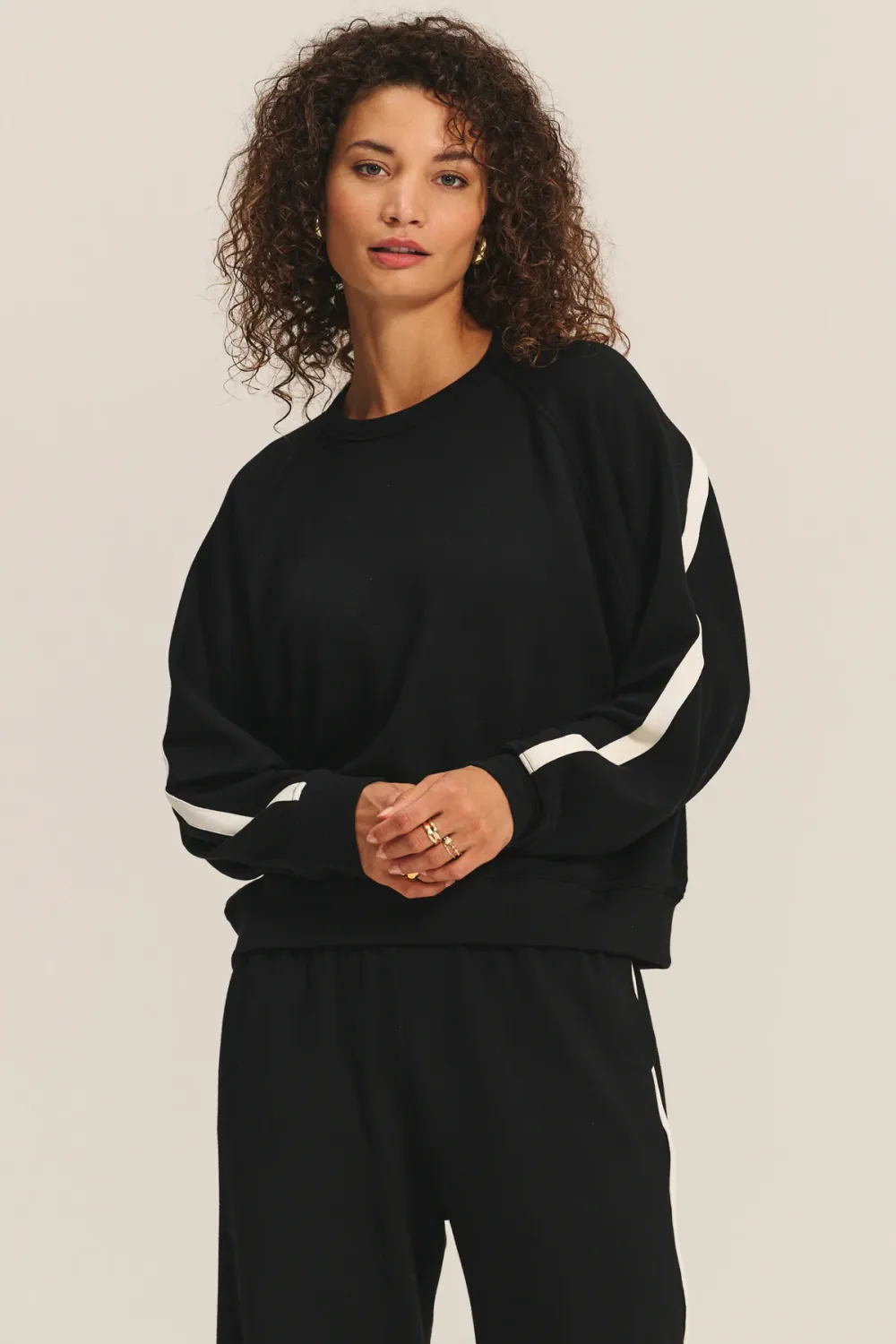 Velvet Frankie Lush Fleece Sweatshirt in Black