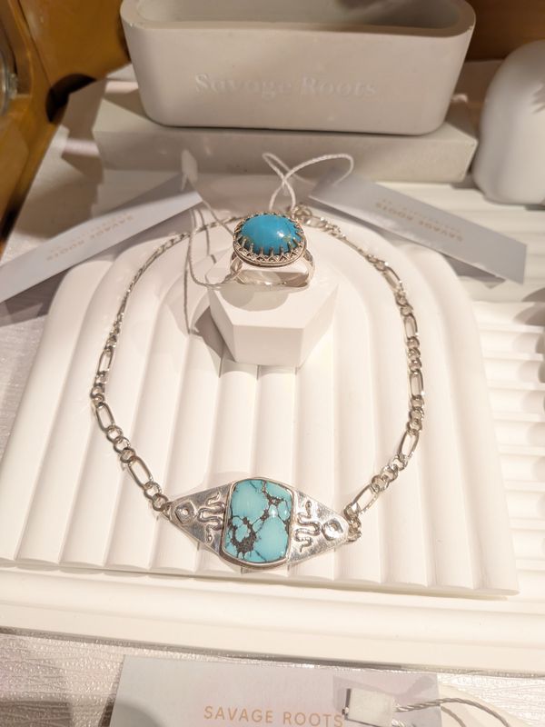 Savage Roots Renegade Choker in Sterling Silver & Turquoise Savage Roots Renegade Choker in Sterling Silver & Turquoise