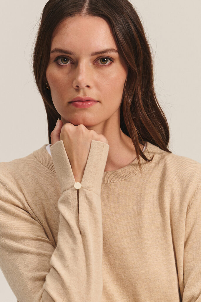 Velvet Melina Lux Cotton Cashmere Sweater in Sable