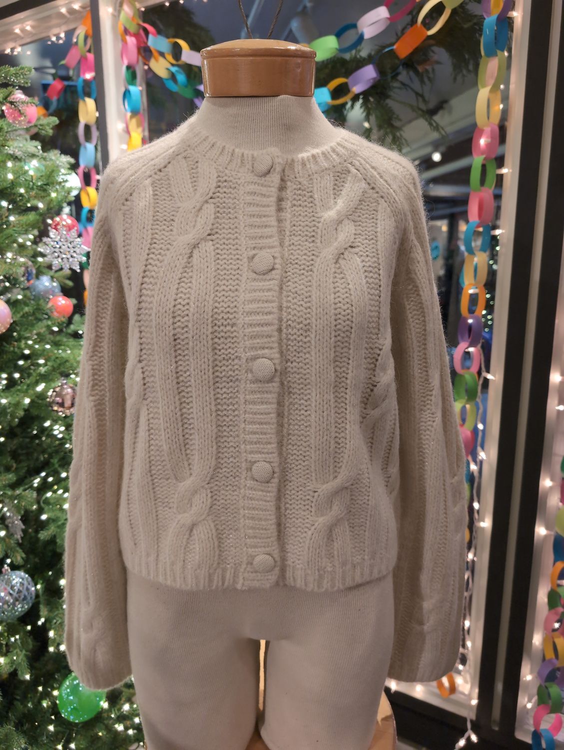 Velvet Allison Cable Sweater in Ivory