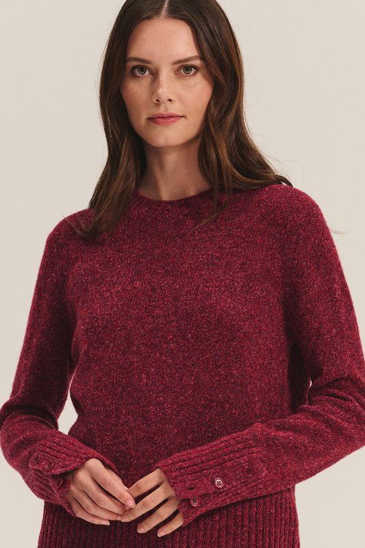Velvet Maisie Marled Knits Sweater in Mulberry Velvet Maisie Marled Knits Sweater in Mulberry