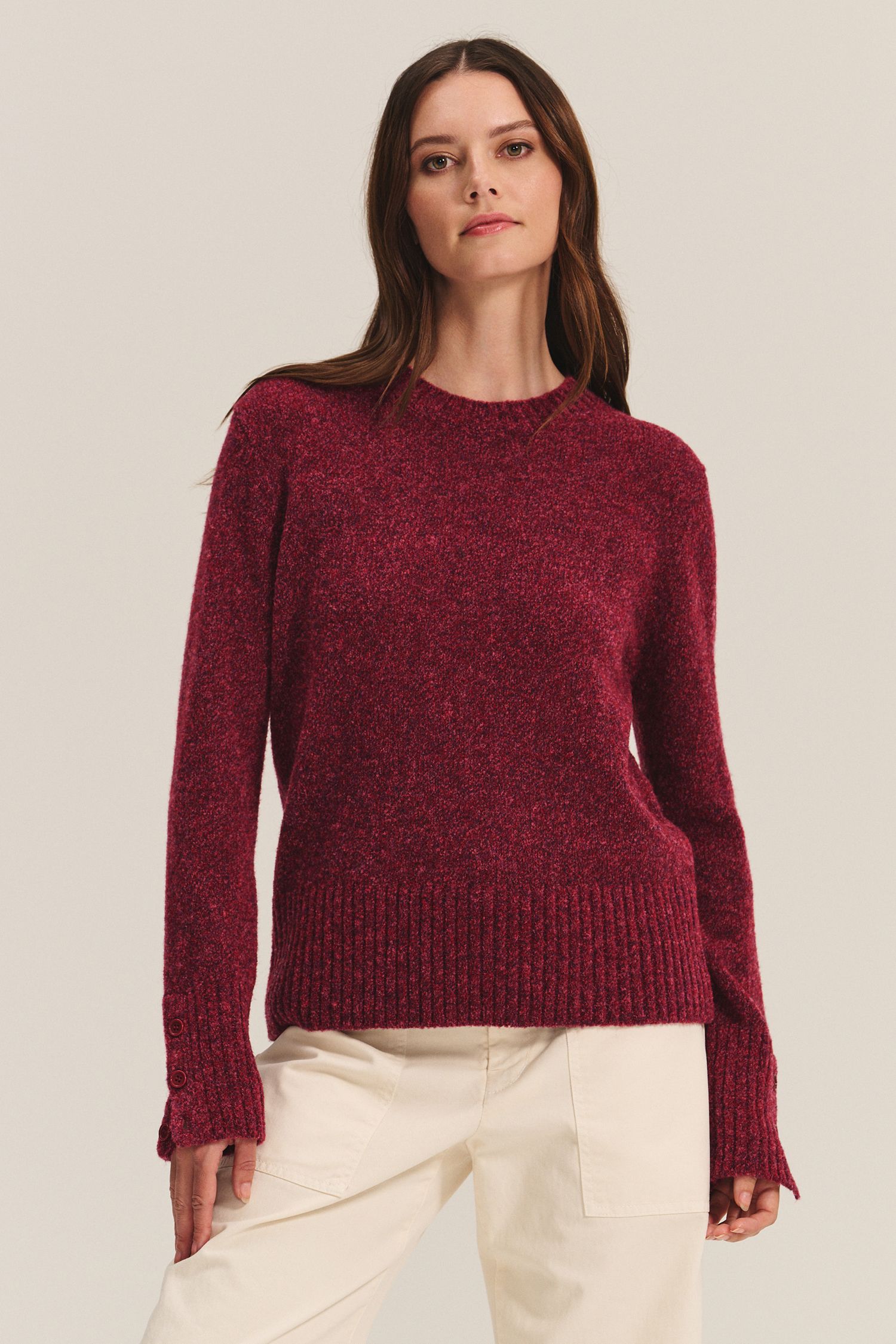 Velvet Maisie Marled Knits Sweater in Mulberry