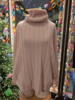 Estheme Cashmere Ribbed Turtleneck in Satin
