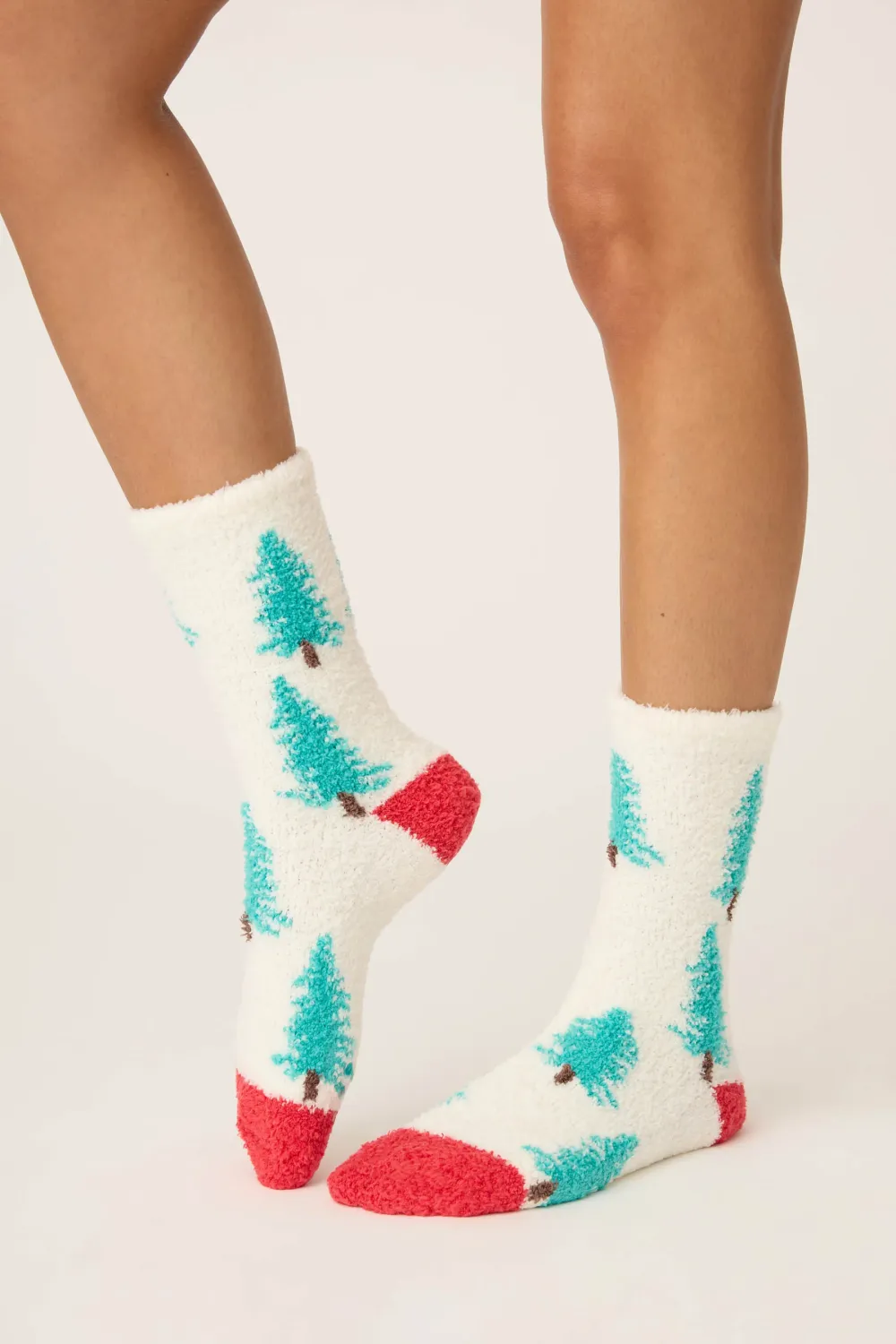 PJ Salvage Winter Tree Fuzzy Crew Socks PJ Salvage Winter Tree Fuzzy Crew Socks
