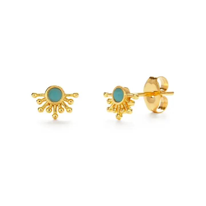 Amano Studio Rays of Light Stud Earrings in Turquoise and Gold