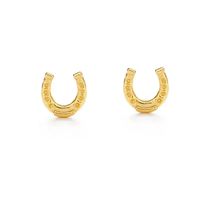 Amano Studio Tiny Horseshoe Earrings in Gold