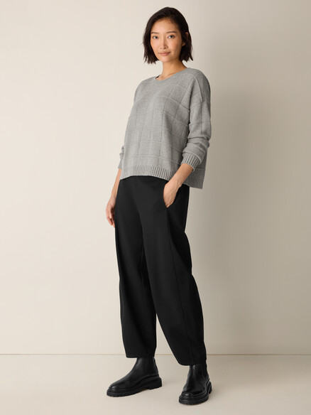 Eileen Fisher Cotton & Recycled Cashmere Crew Neck Sweater in Dark Pearl
