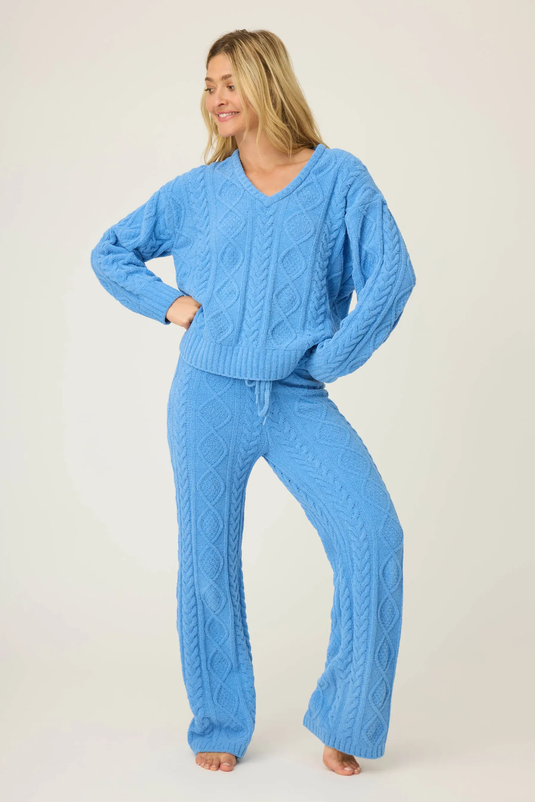 PJ Salvage Cozy Chenille Cable Pant in Sea