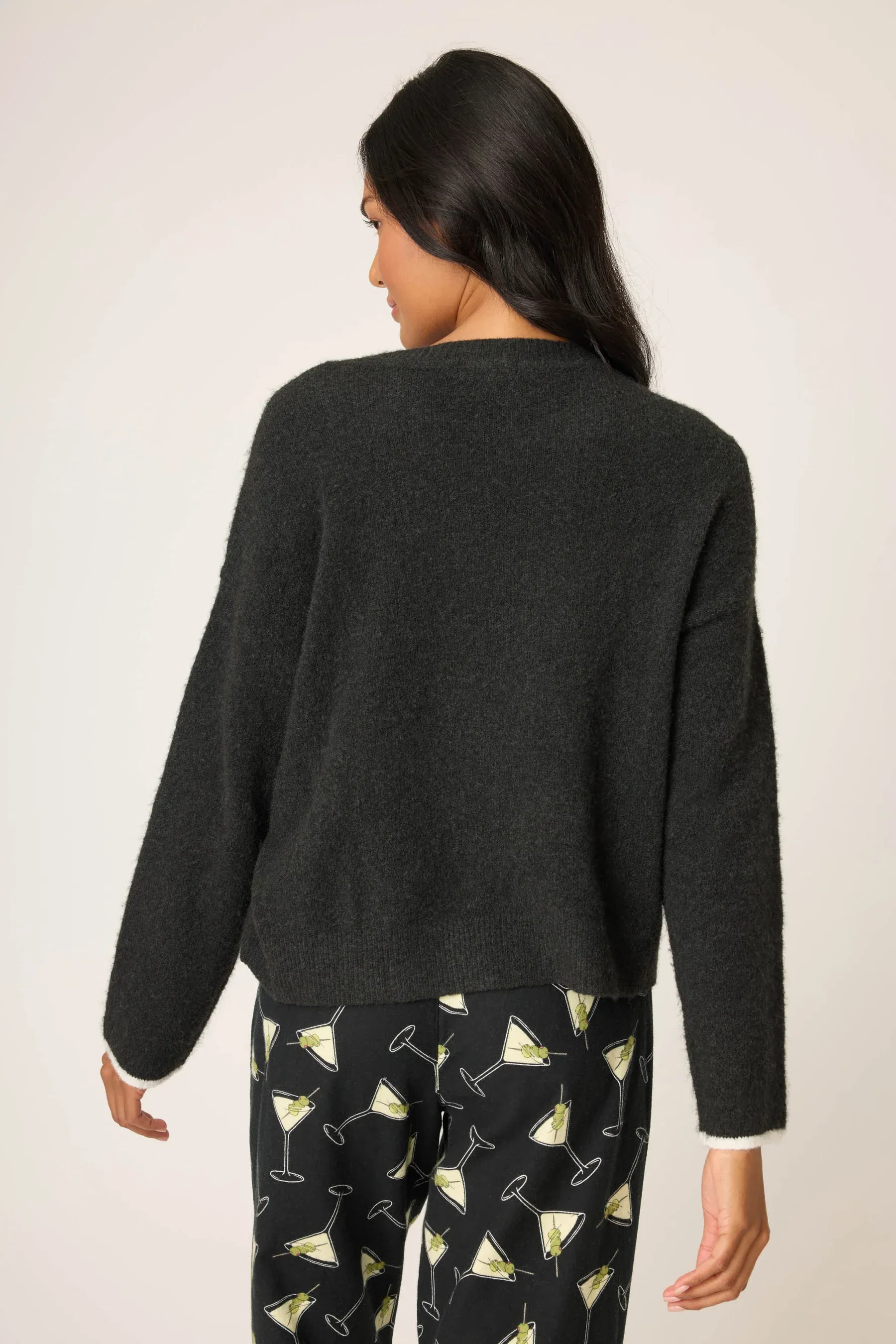 PJ Salvage Merrier with a Martini Snuggle Sweater in Black
