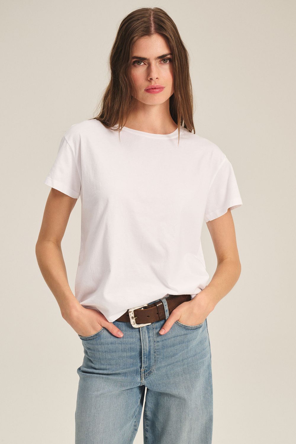 Velvet Tia Jersey Short Sleeve Tee in White Velvet Tia Jersey Short Sleeve Tee in White